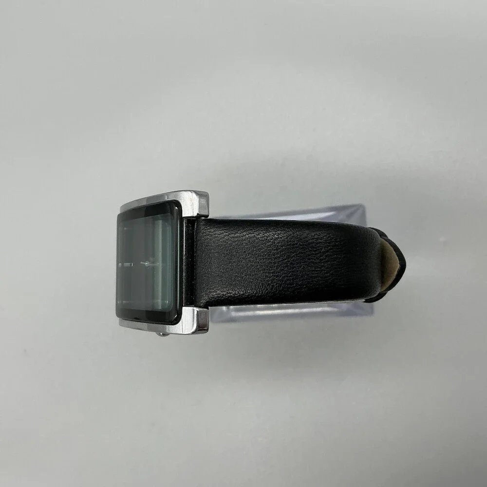 Anne Klein AK/2707 PC21J Womens Watch 28mm Black Dial Black Leather New Battery